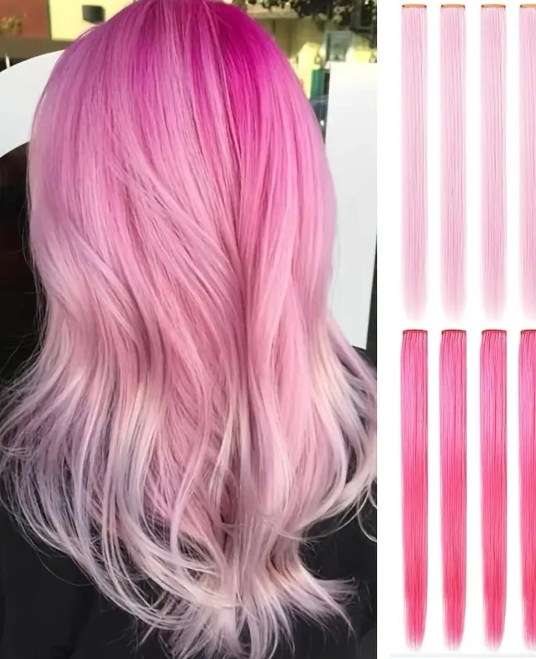 Pink Clip-In Hair Extensions