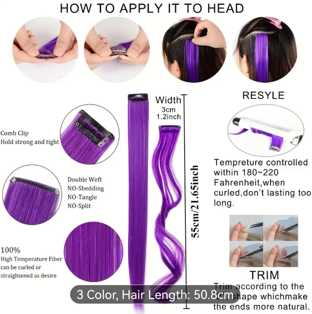 Pink Clip-In Hair Extensions