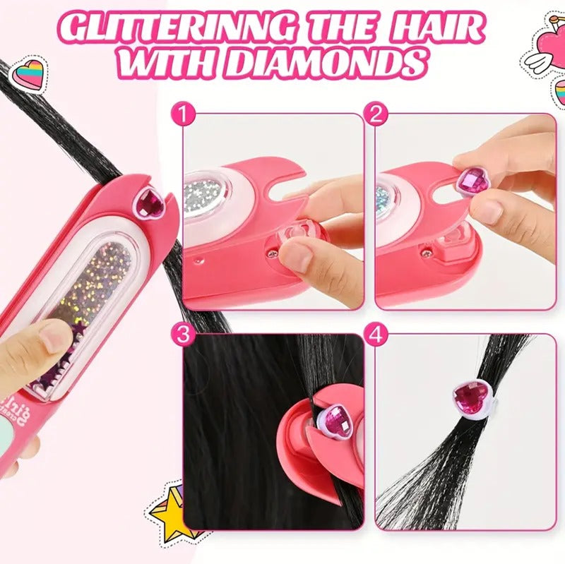 Girls' Sparkling Gem Hair Stamper Kit