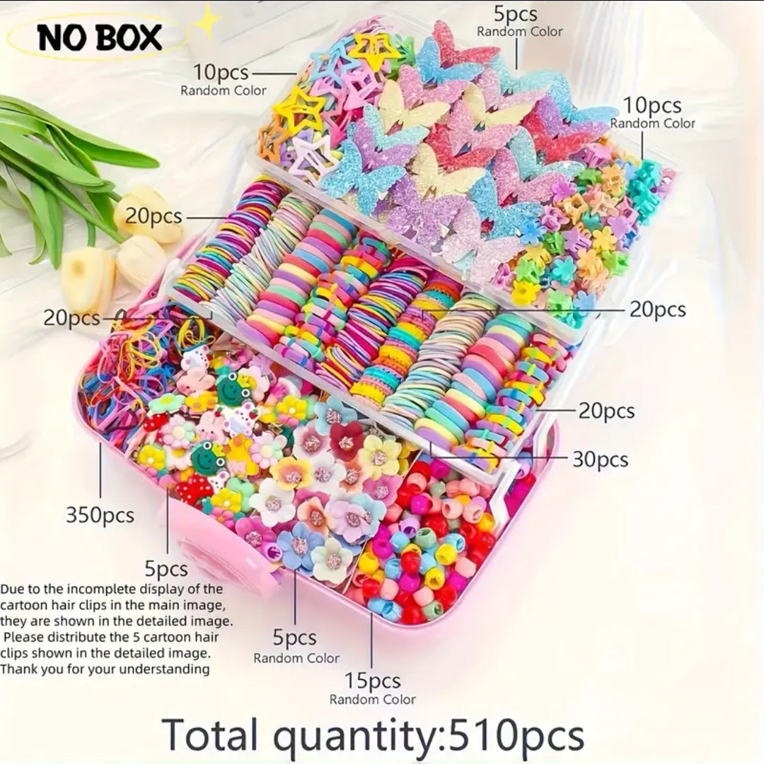 510 piece Multicolor Hair Accessory Set