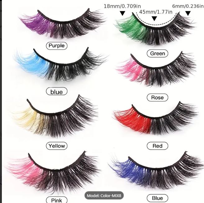 Multi-Colour False Eyelashes