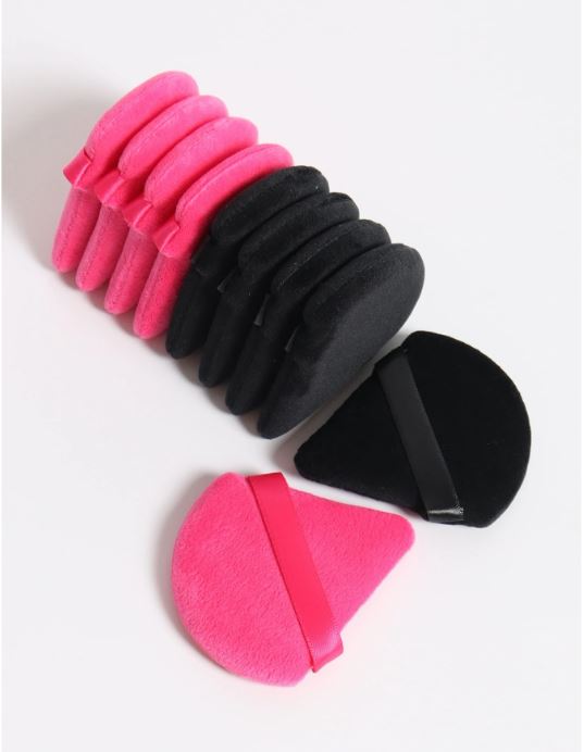 Pink - Triangle Shaped Velvet Loose Powder Puff