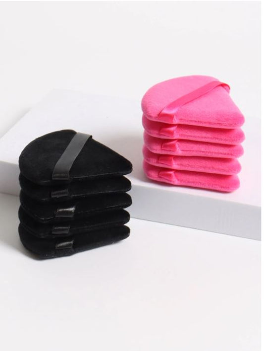Black - Triangle Shaped Velvet Loose Powder Puff
