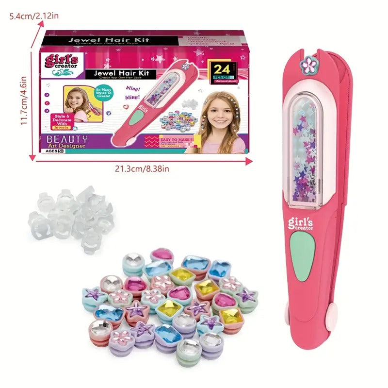 Girls' Sparkling Gem Hair Stamper Kit